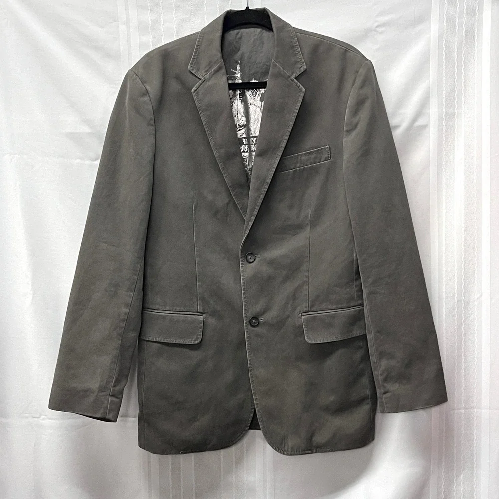 Express Mens Gray Cotton Blazer Sport Coat Jacket M Casual Preppy Hipster Indie